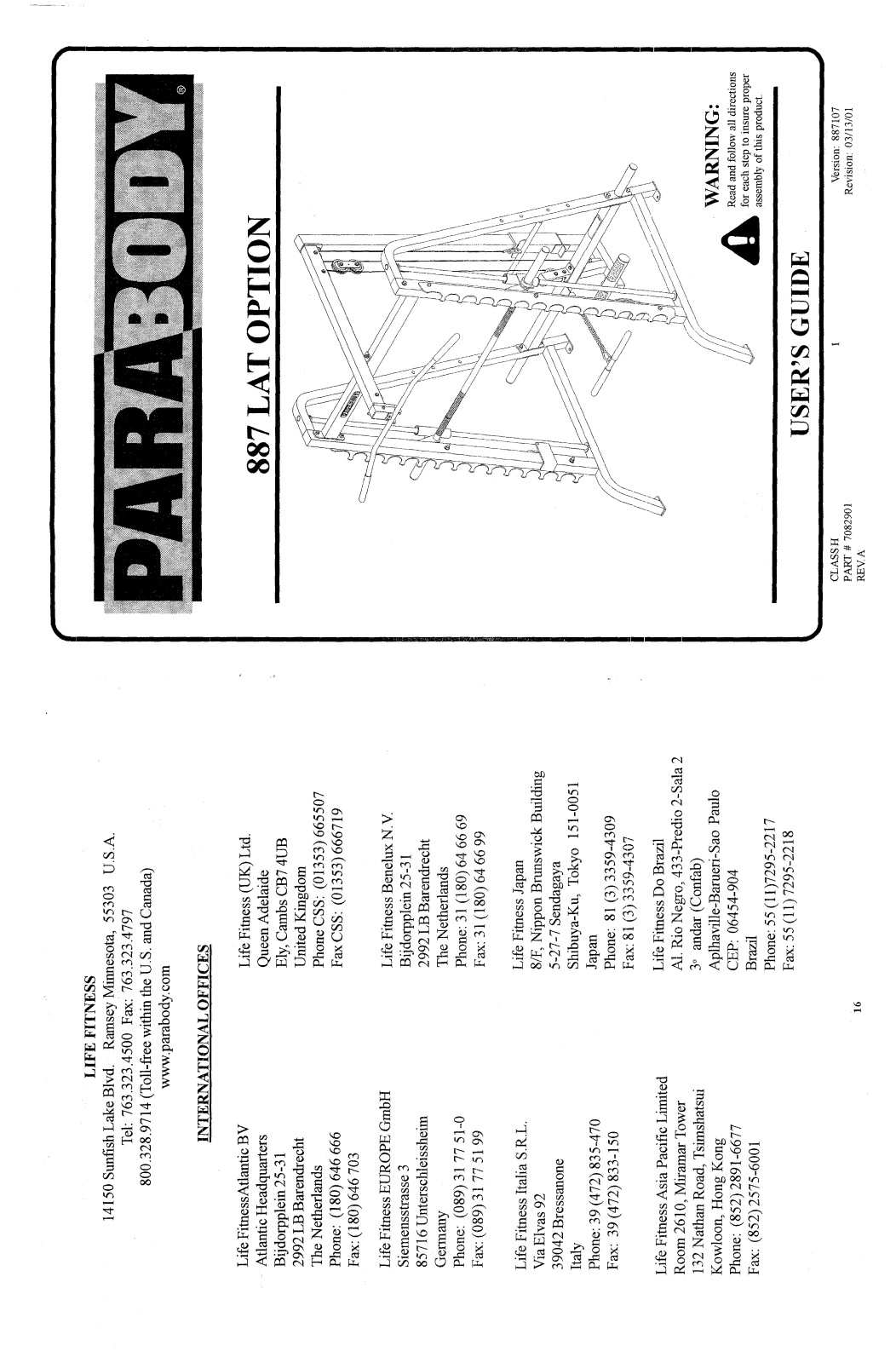 Life Fitness 887 User Manual