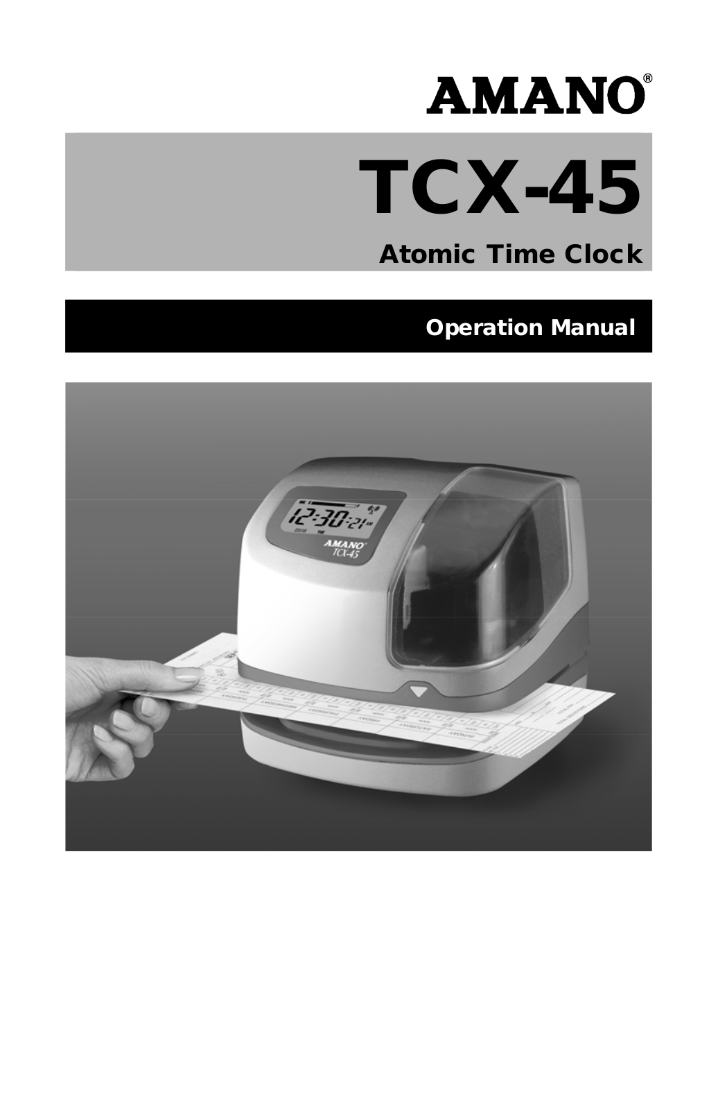 Amano TCX-45 Operation Manual