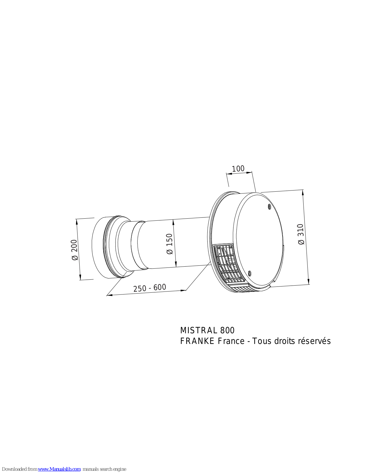 ROBLIN MISTRAL 800 - DIMENSIONS 2, MISTRAL 800 Dimensions - ManualMachine.com
