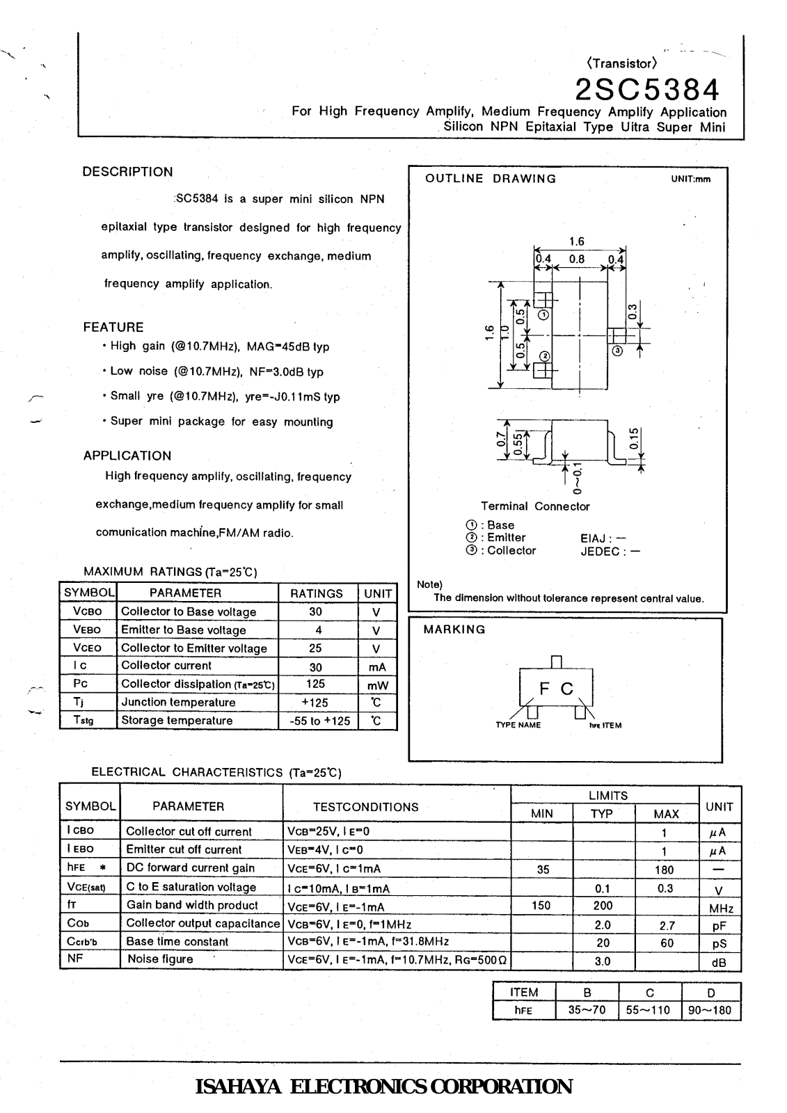 Datasheet 2sc5384 Datasheet - ManualMachine.com