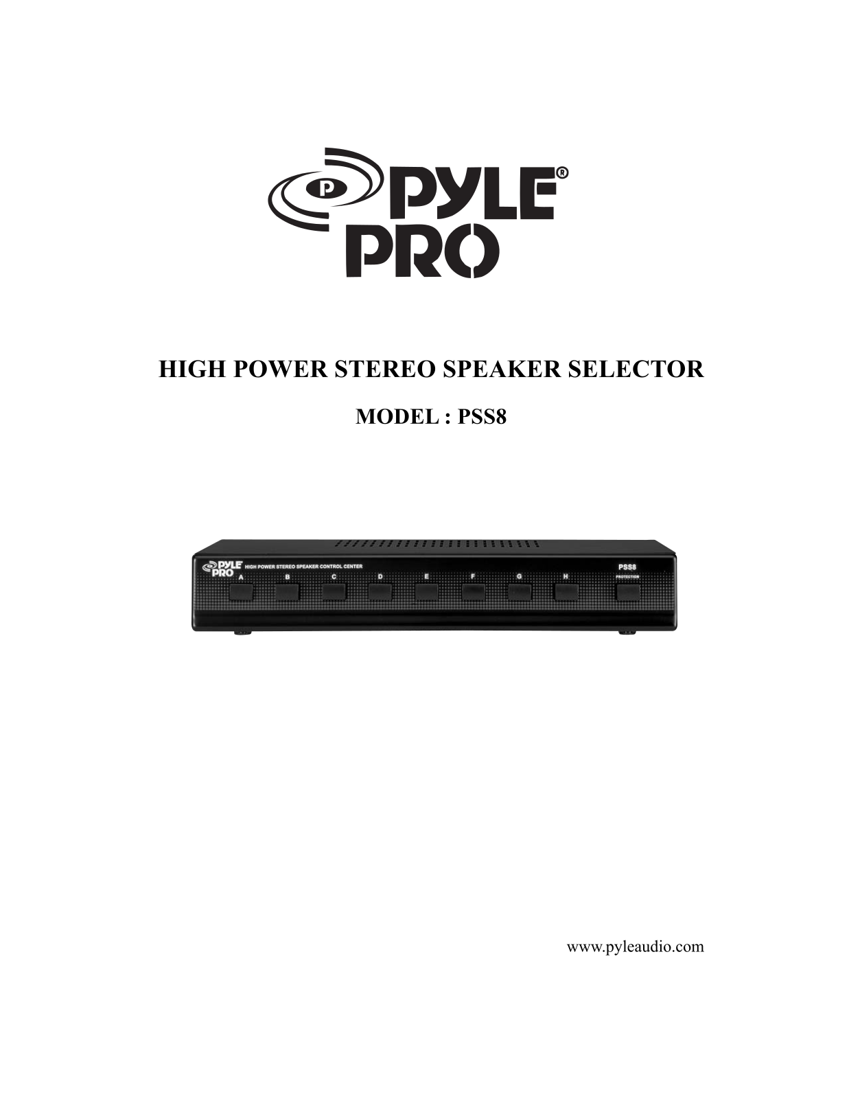 PYLE Audio PSS8 User Manual