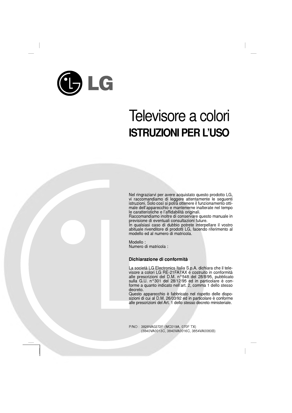 Lg RE-21FA7AX User Manual