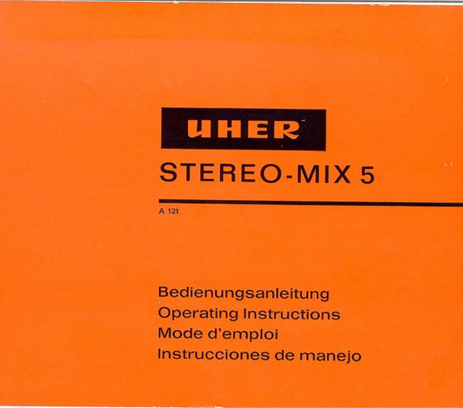 Uher Stereo Mix 5 Owners manual