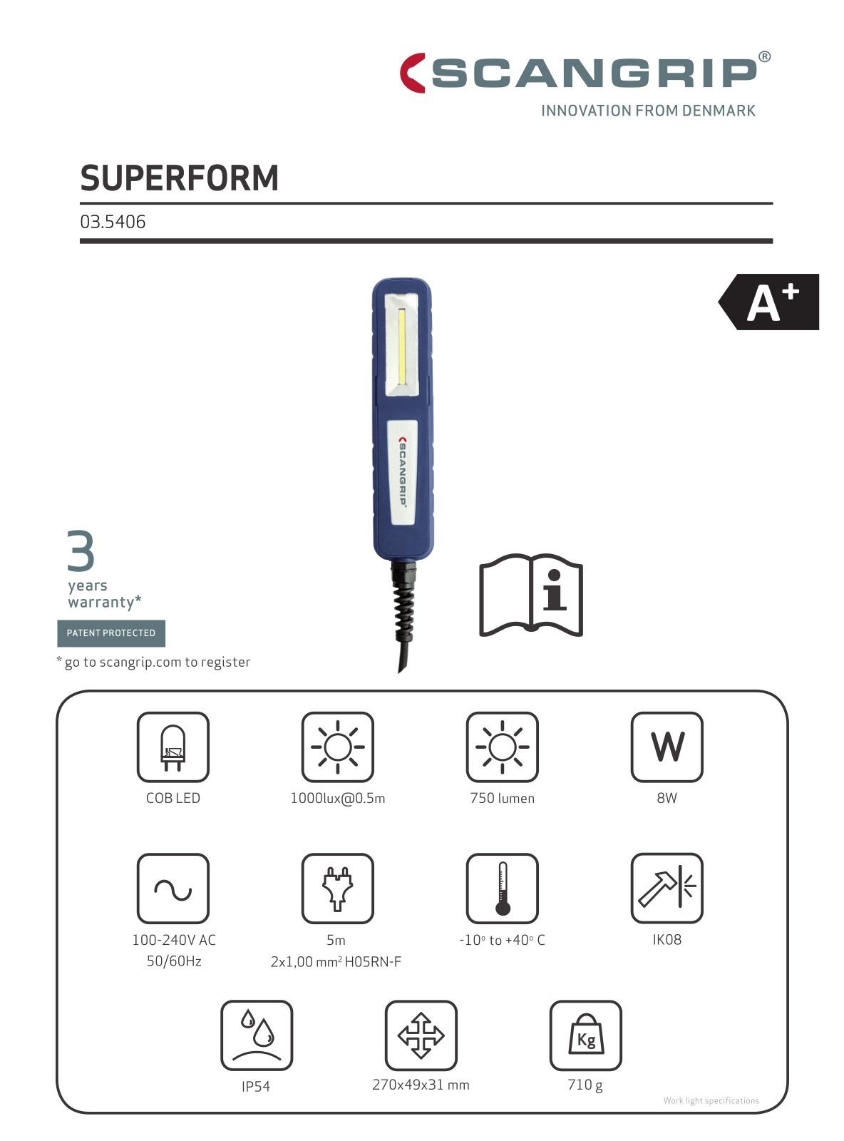 Scangrip SUPERFORM, 03.5406 User guide