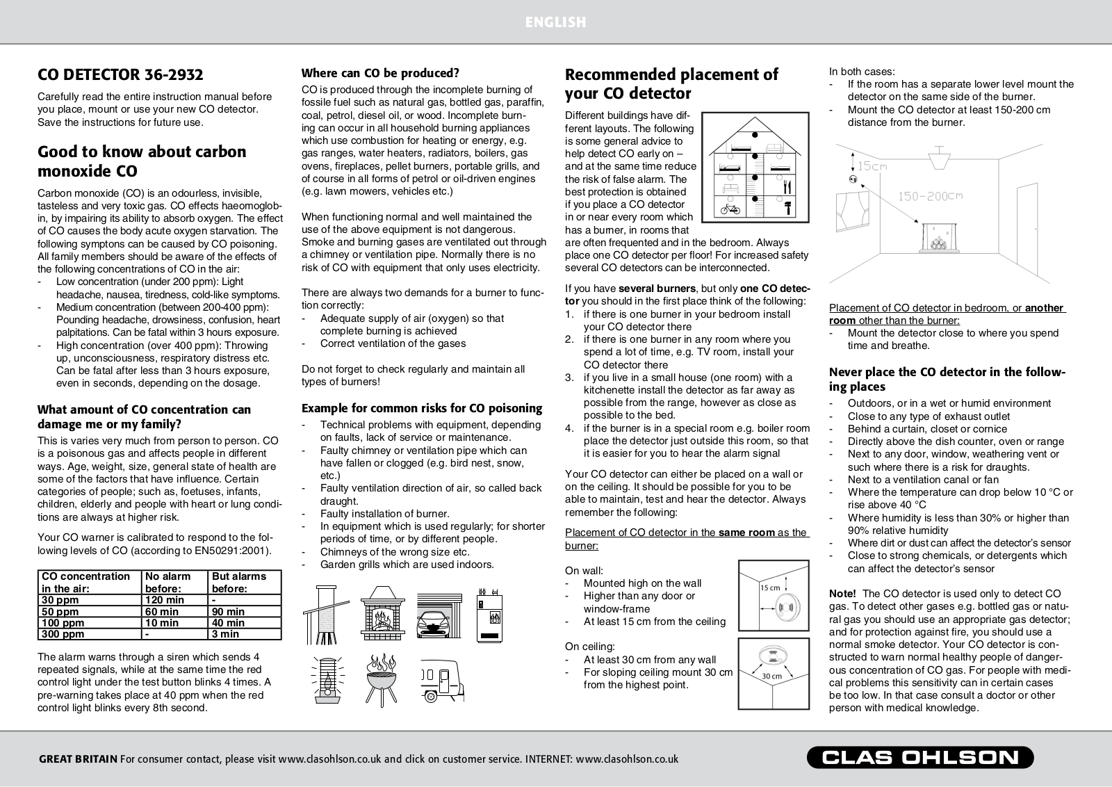 Clas Ohlson 36-2932 User Manual