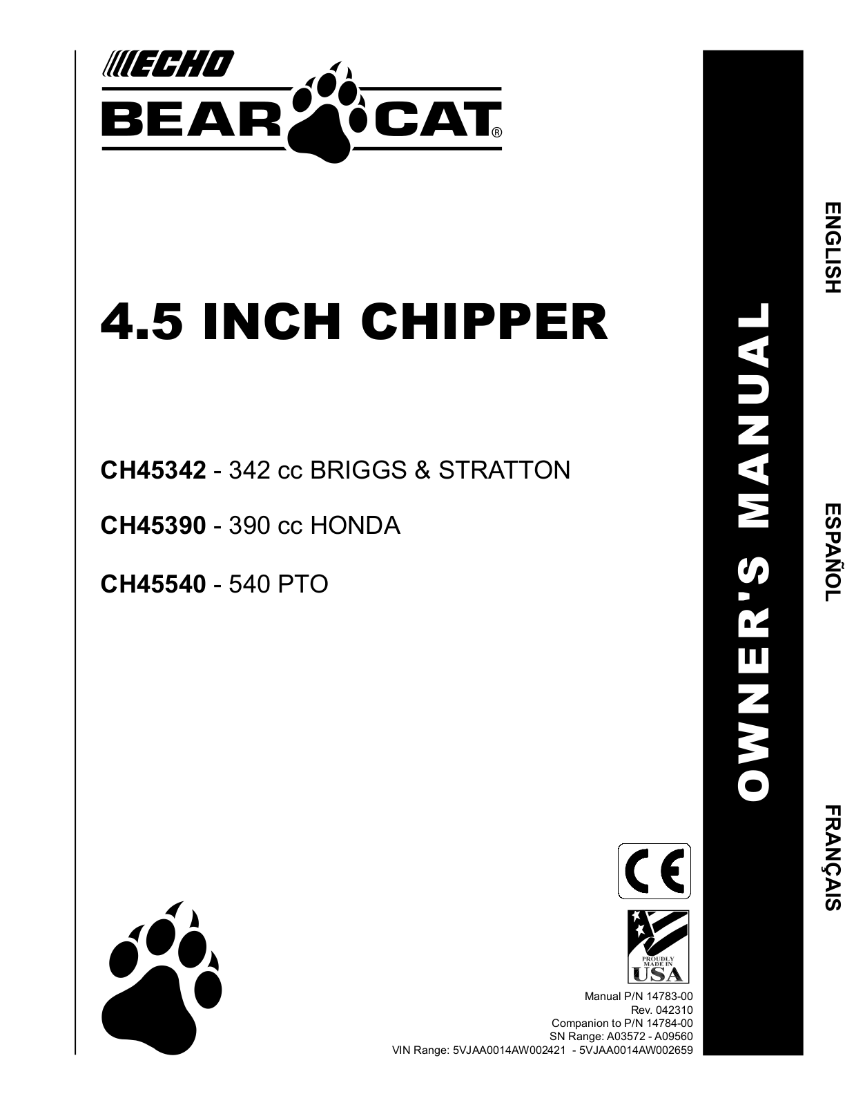 Echo CH45342 Owners Manual v.3