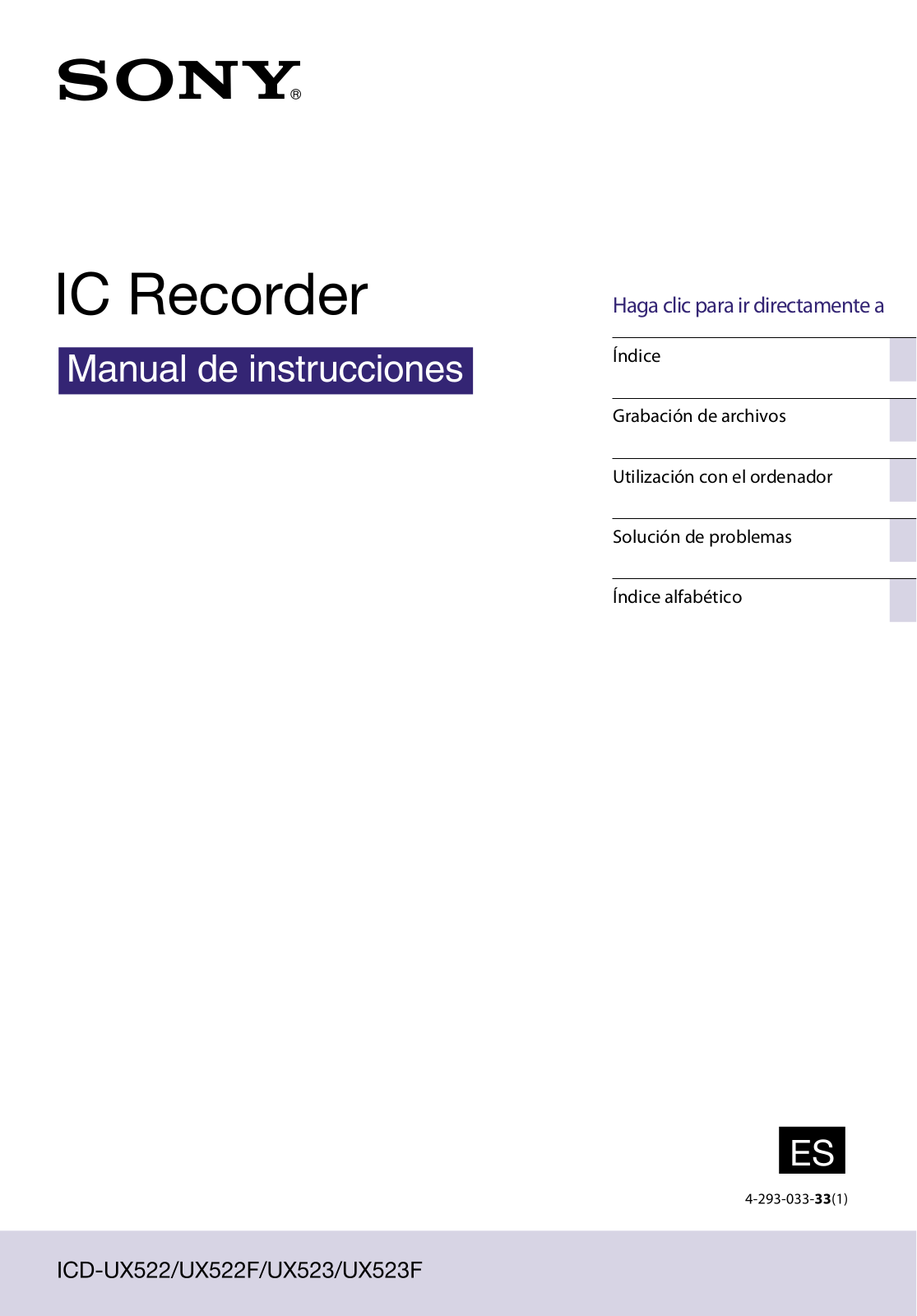 Sony Ericsson ICD UX522 Instruction Manual