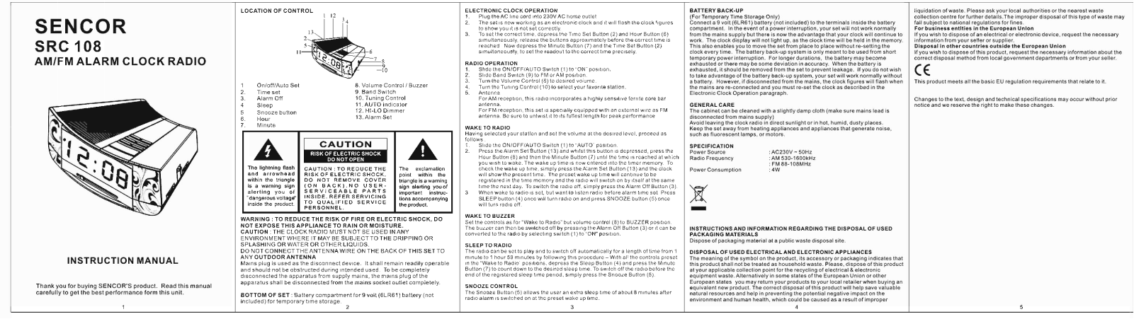 Sencor SRC 108 B User Manual