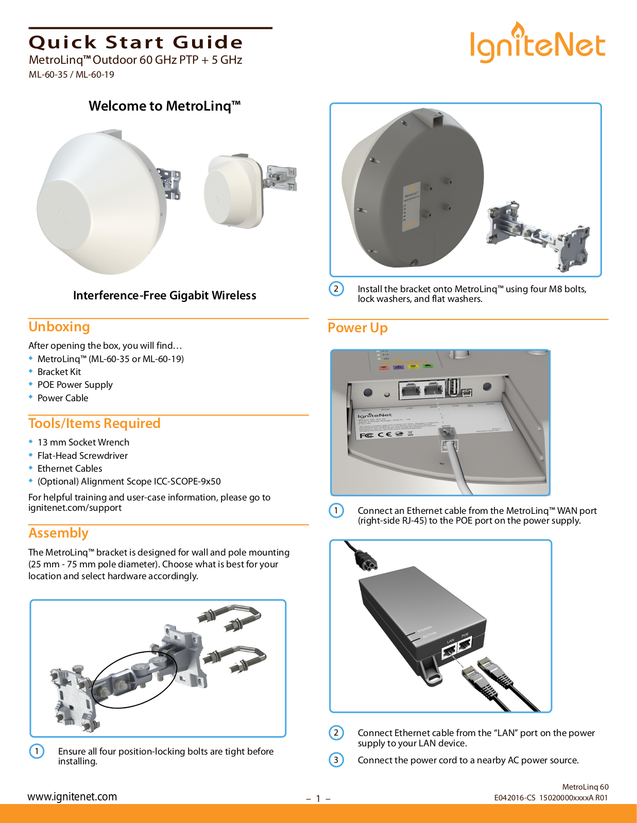 IgniteNet ML-60-35, ML-60-19 Quick Start Guide