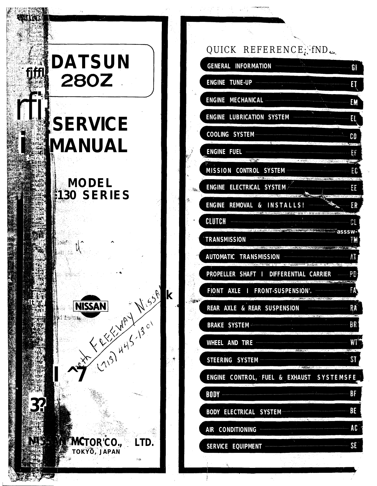 Nissan 280 ZX 1975 User Manual