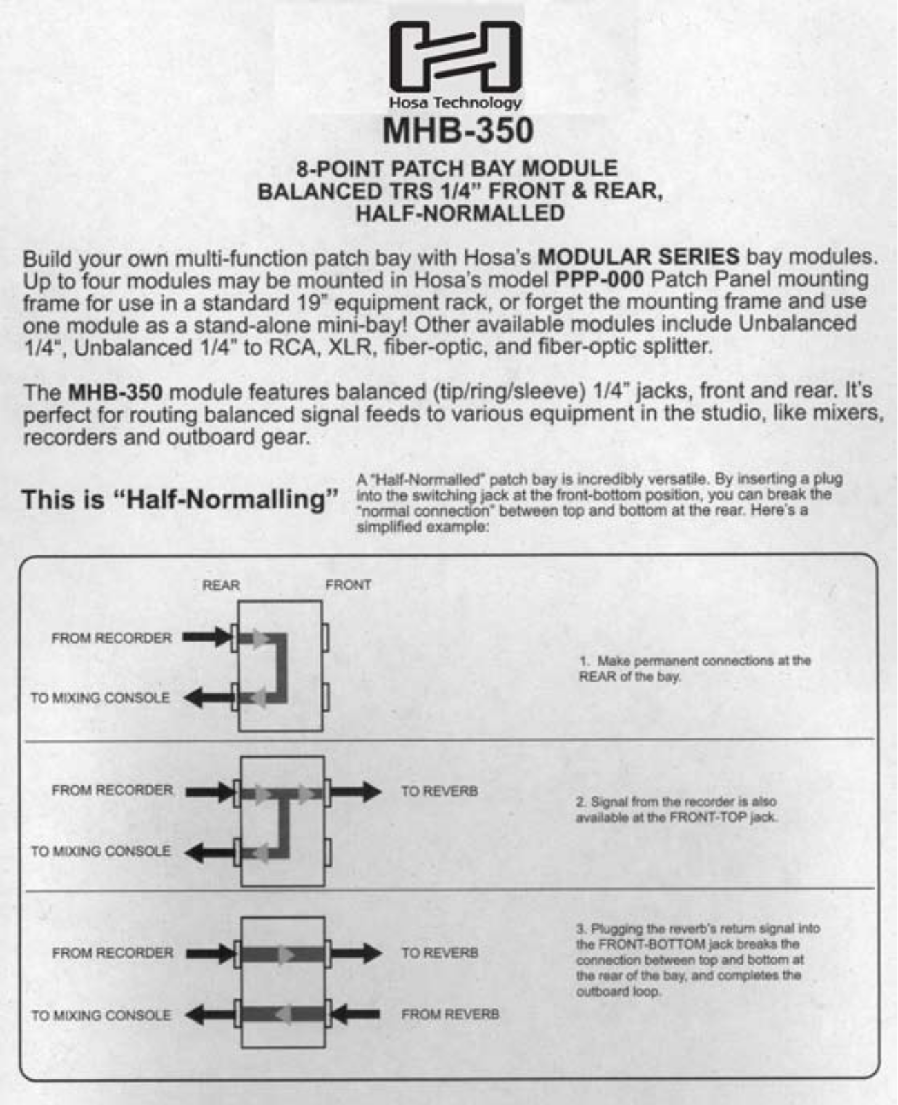 Hosa MHB-350 Users Manual