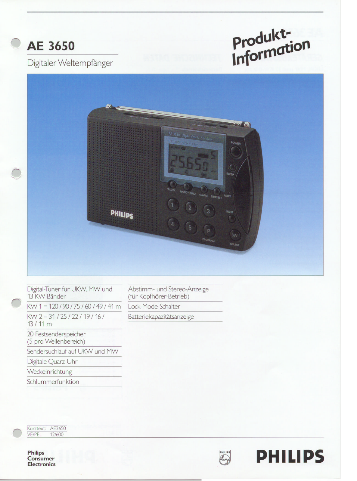 Philips AE3650 User Manual