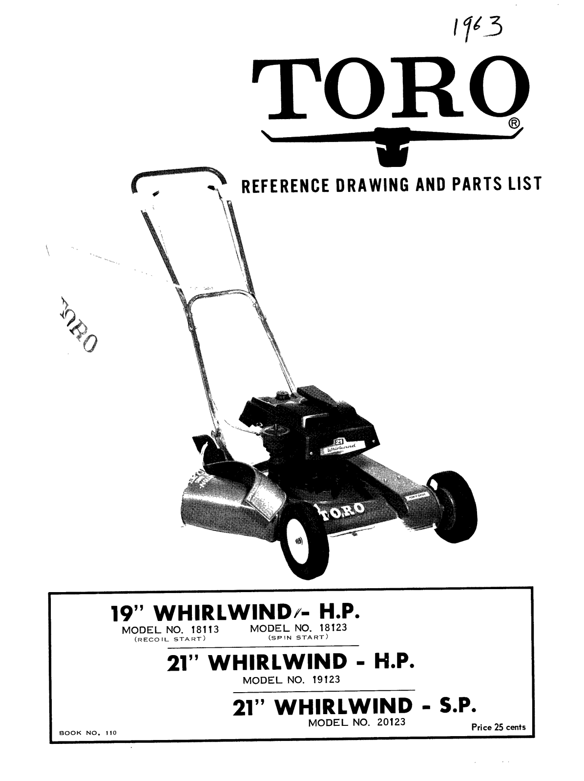 Toro 18113 Parts Catalogue