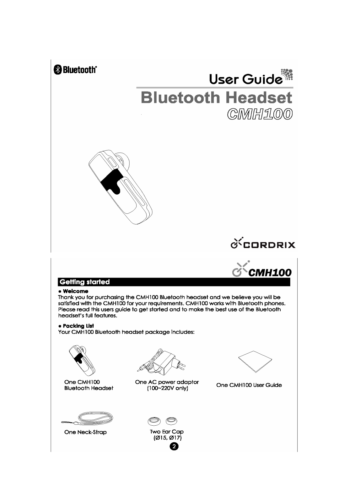 Cordrix CMH100 User Manual