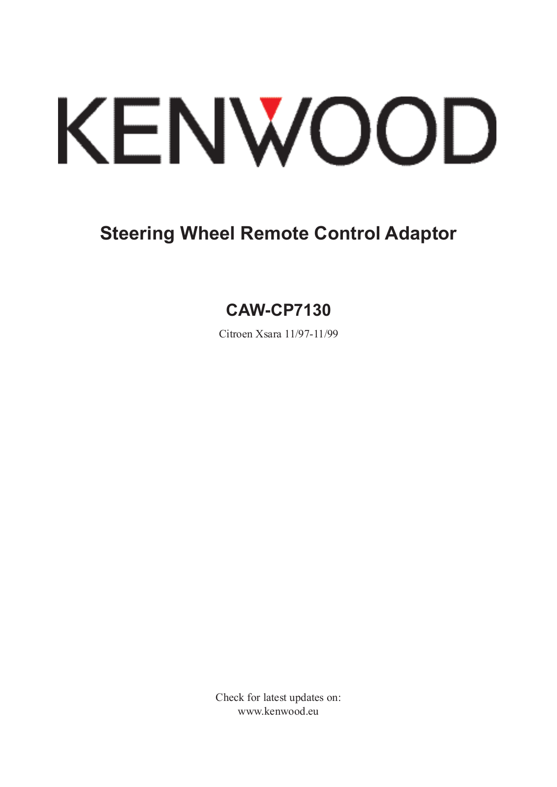 Kenwood CAW-CP7130 User Manual