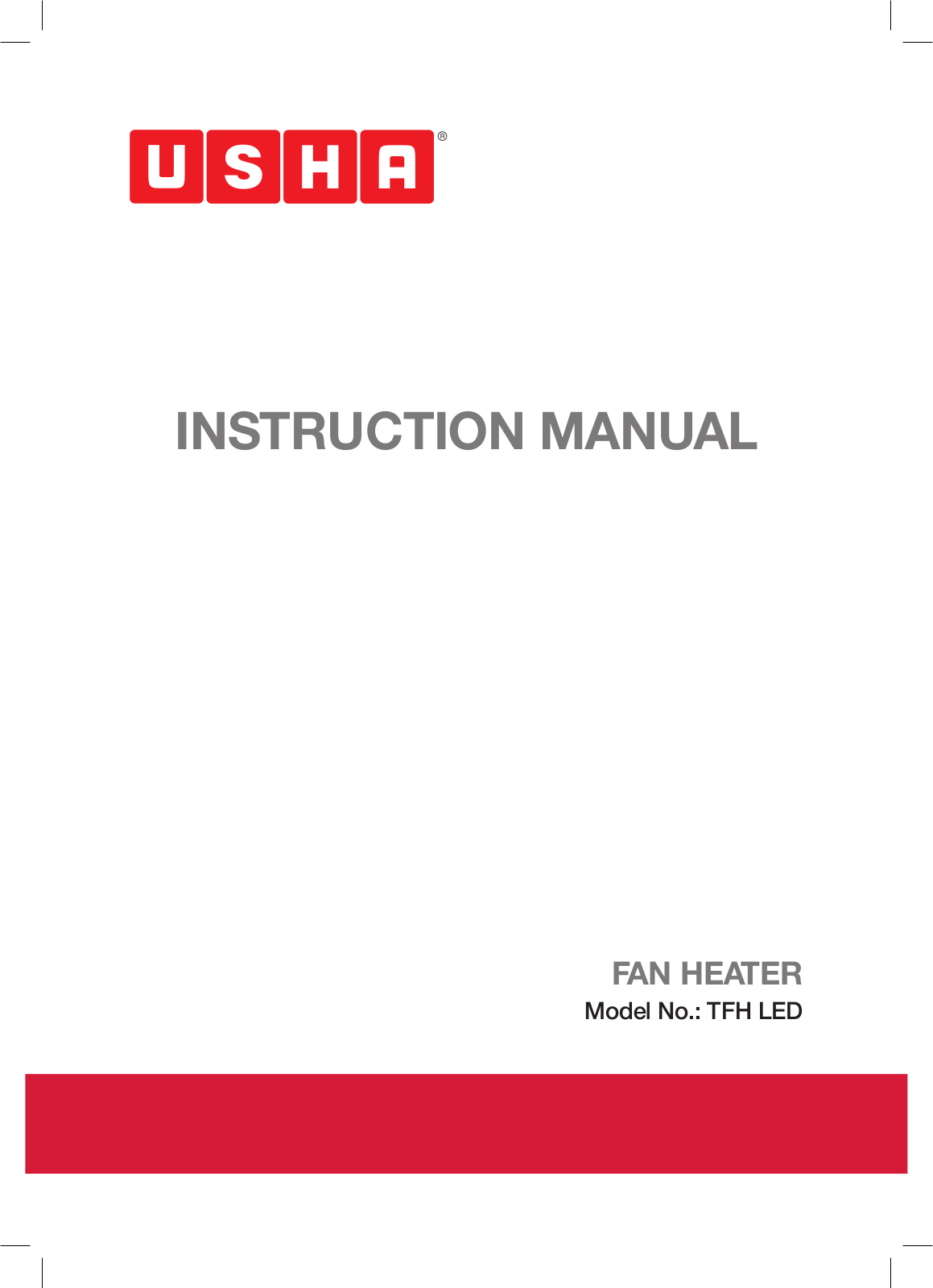 usha TFH LED Instruction Manual