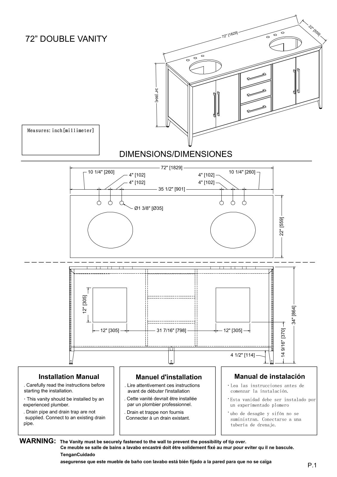 Mercury Row GCNE1016 Dimensions