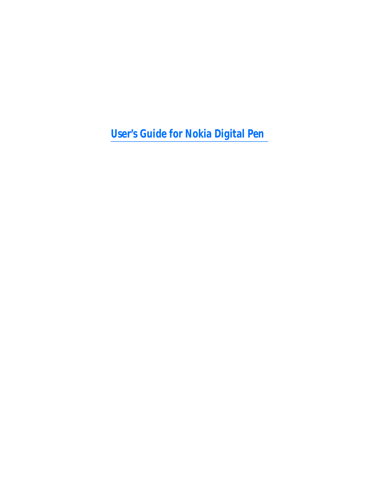 Nokia Digital Pen User Guide