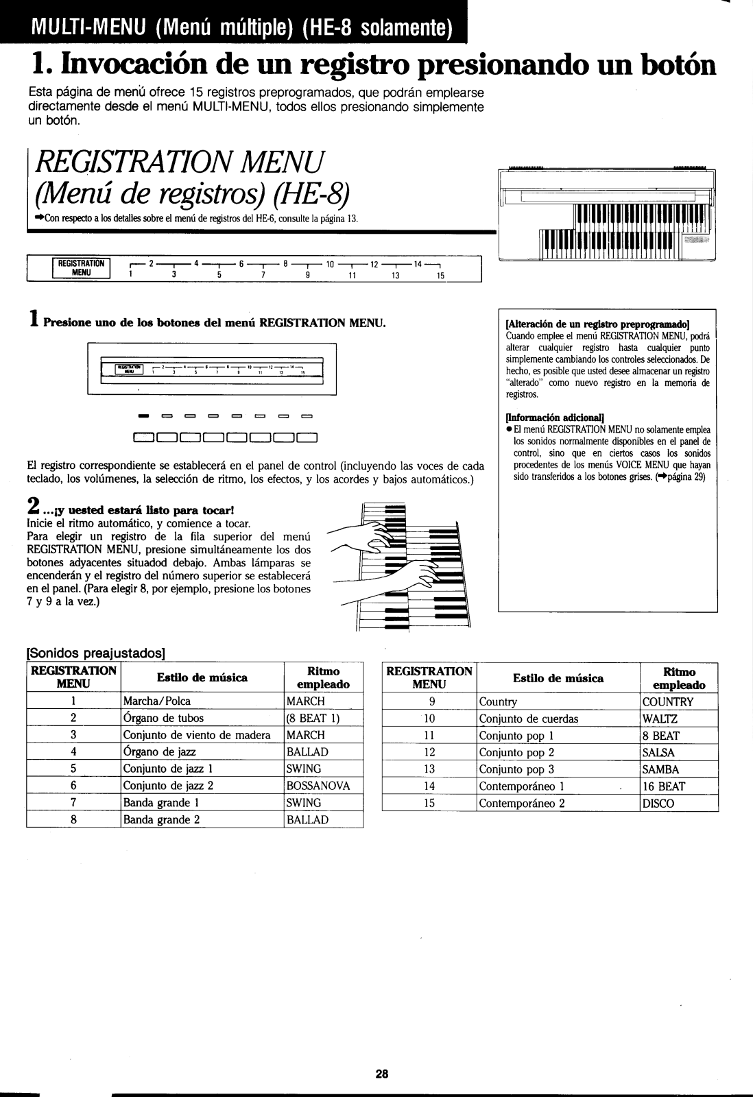 Yamaha HE-8, HE-6 User Manual