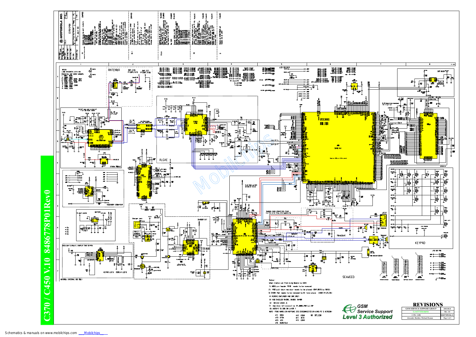 Motorola C370, C450 Schematic