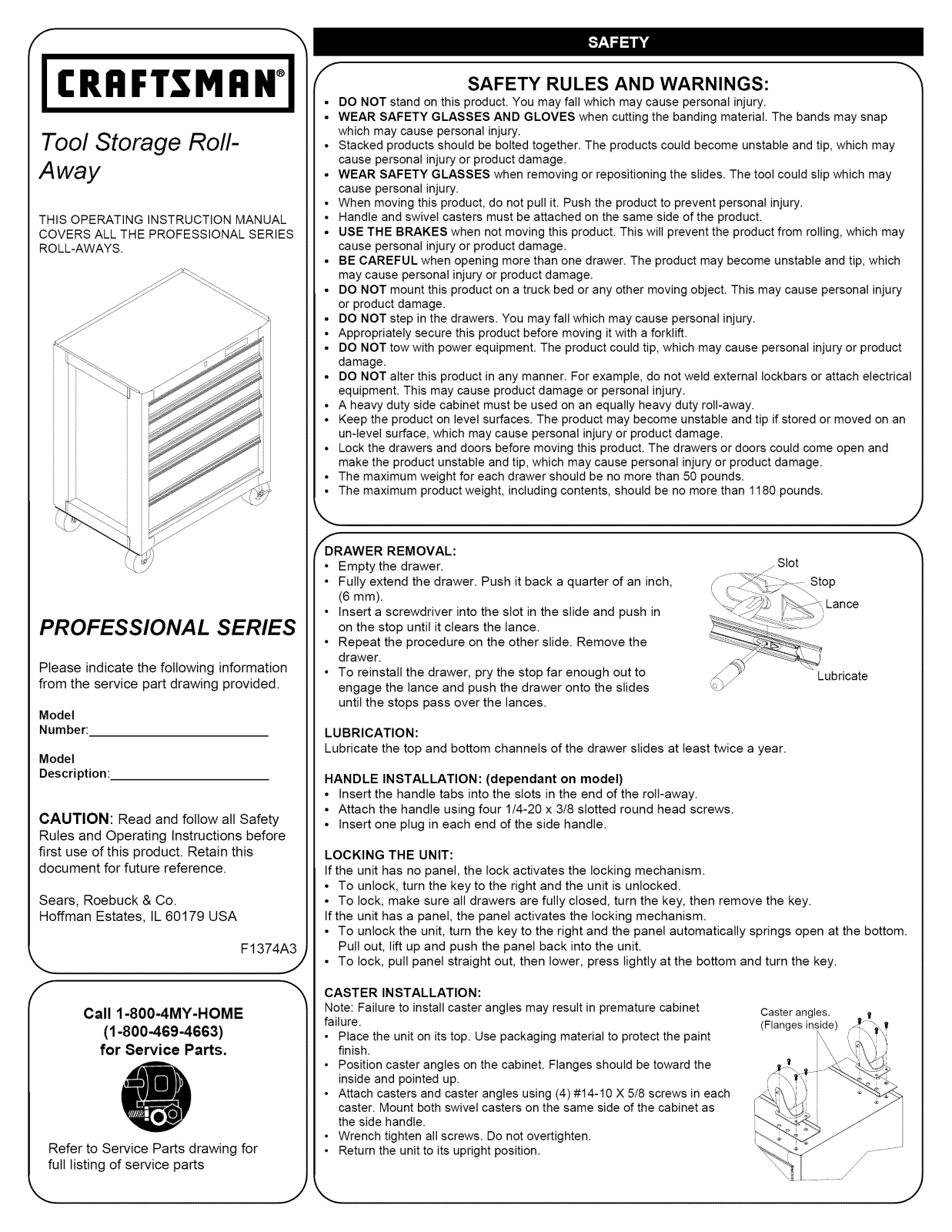 Craftsman 706448750 Owner’s Manual