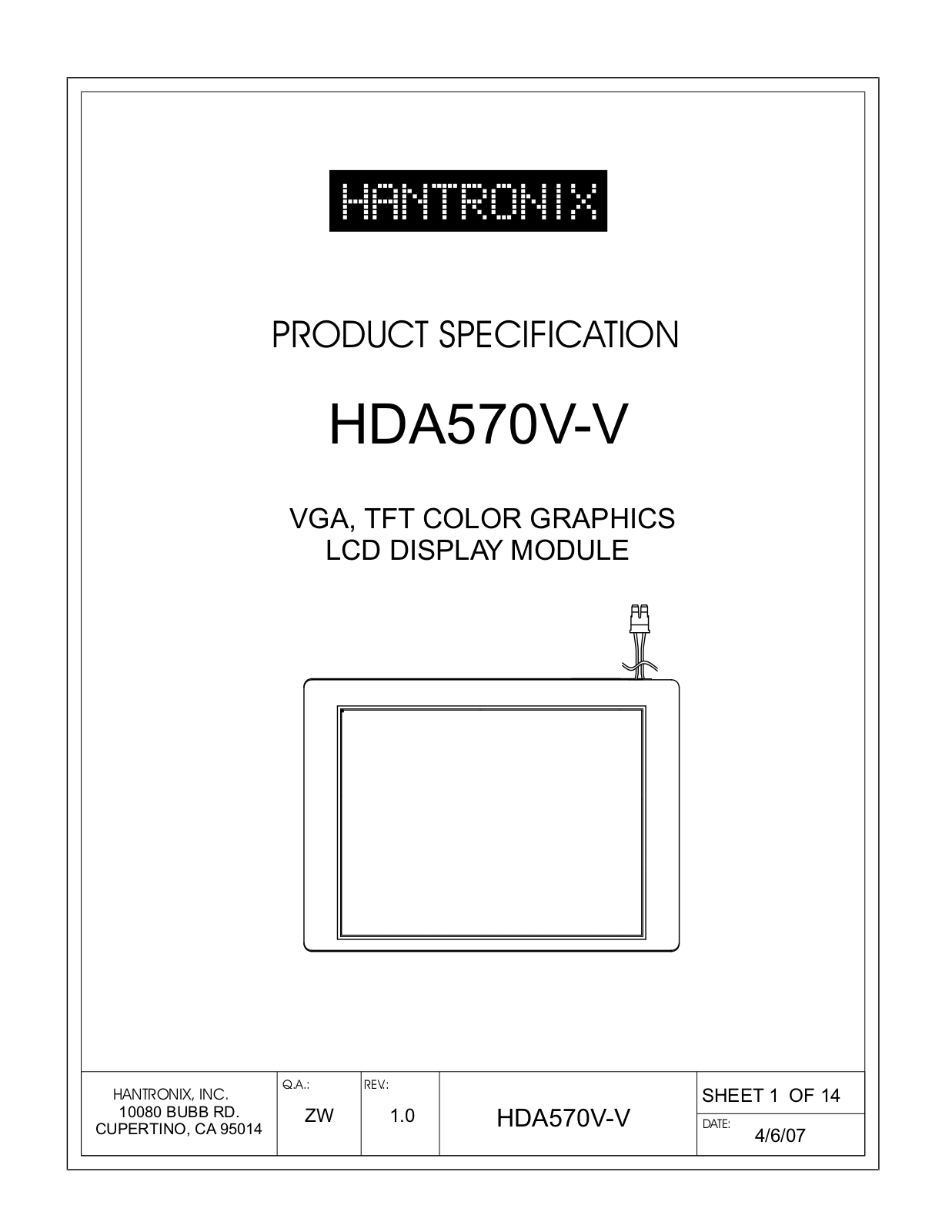 HANTRONIX HDA570V-V Datasheet