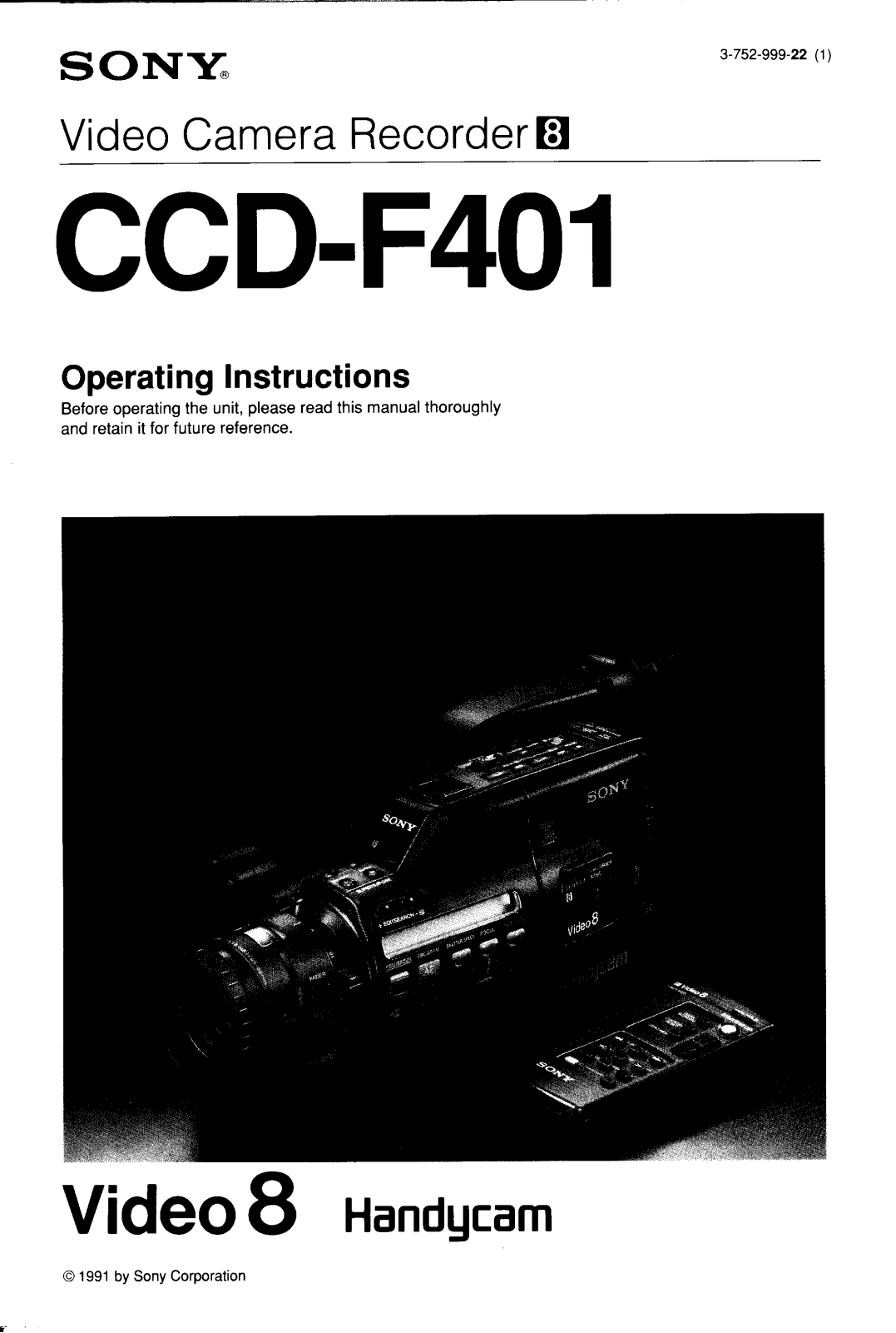 Sony CCD-F401 Operating Instruction