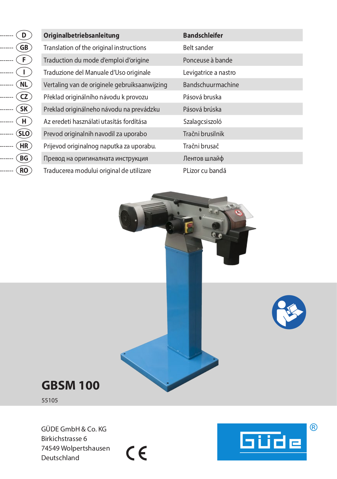 GÜDE GBSM 100 operation manual