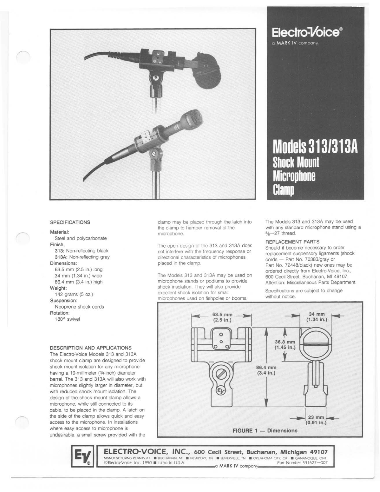 Electro-voice 313, 313A DATASHEET