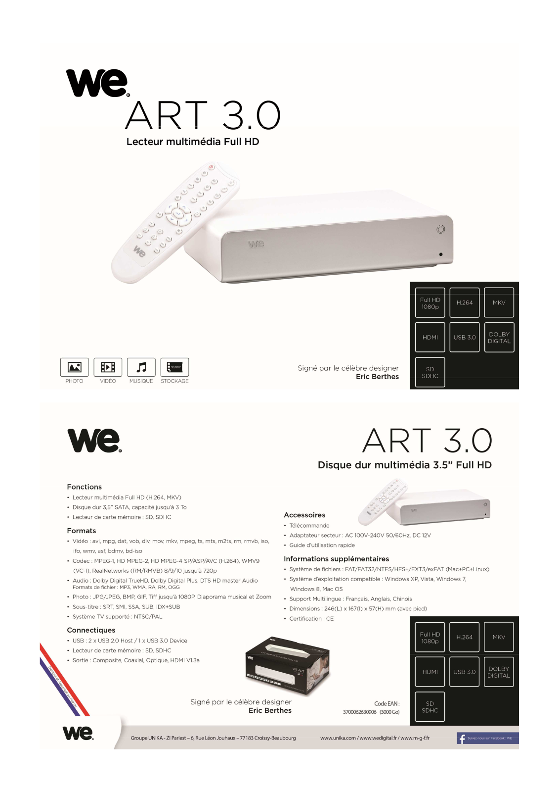 WE Disque dur multimédia WE 3.5 3To WE ART product sheet