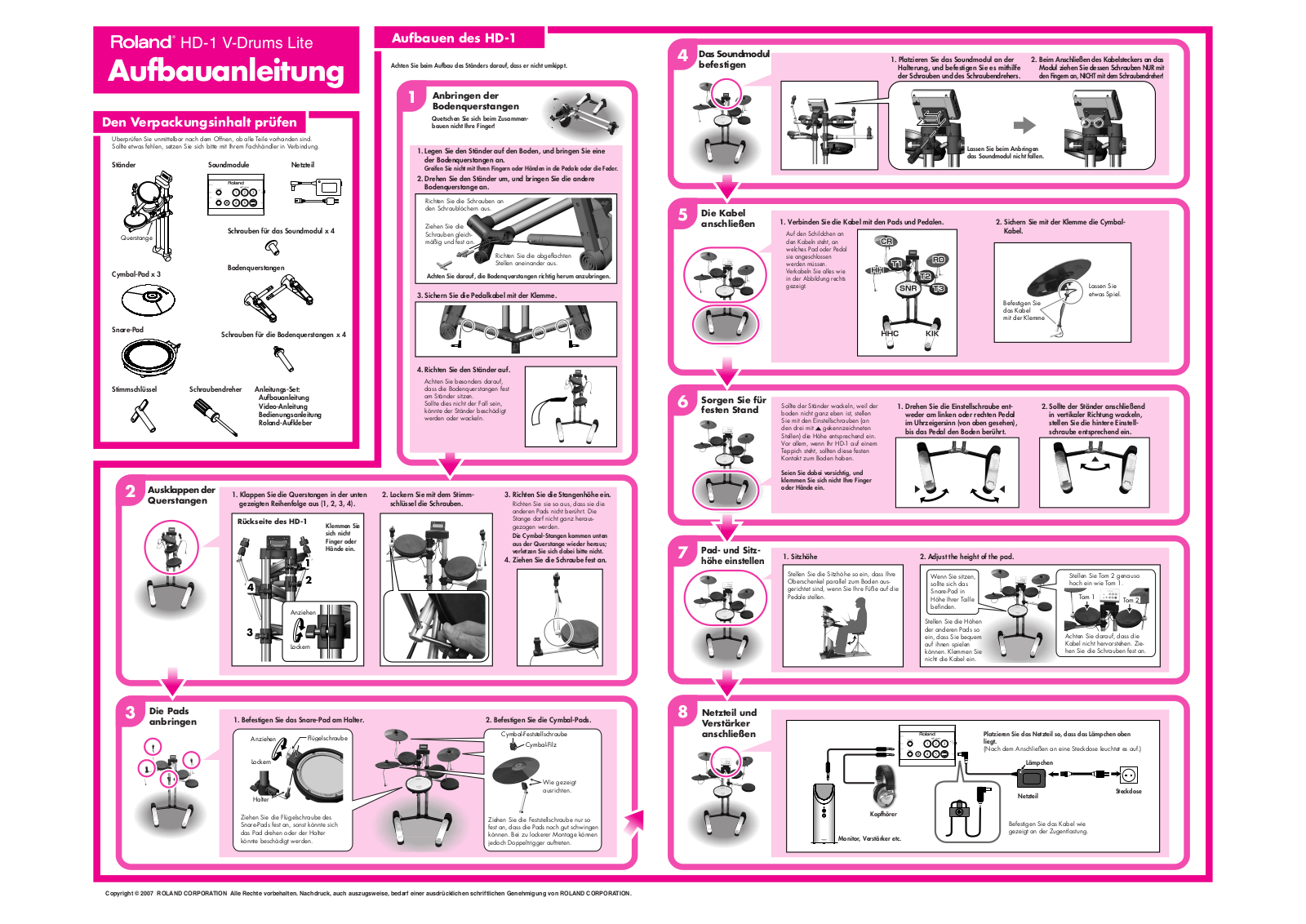 Roland HD-1 SETUP GUIDE