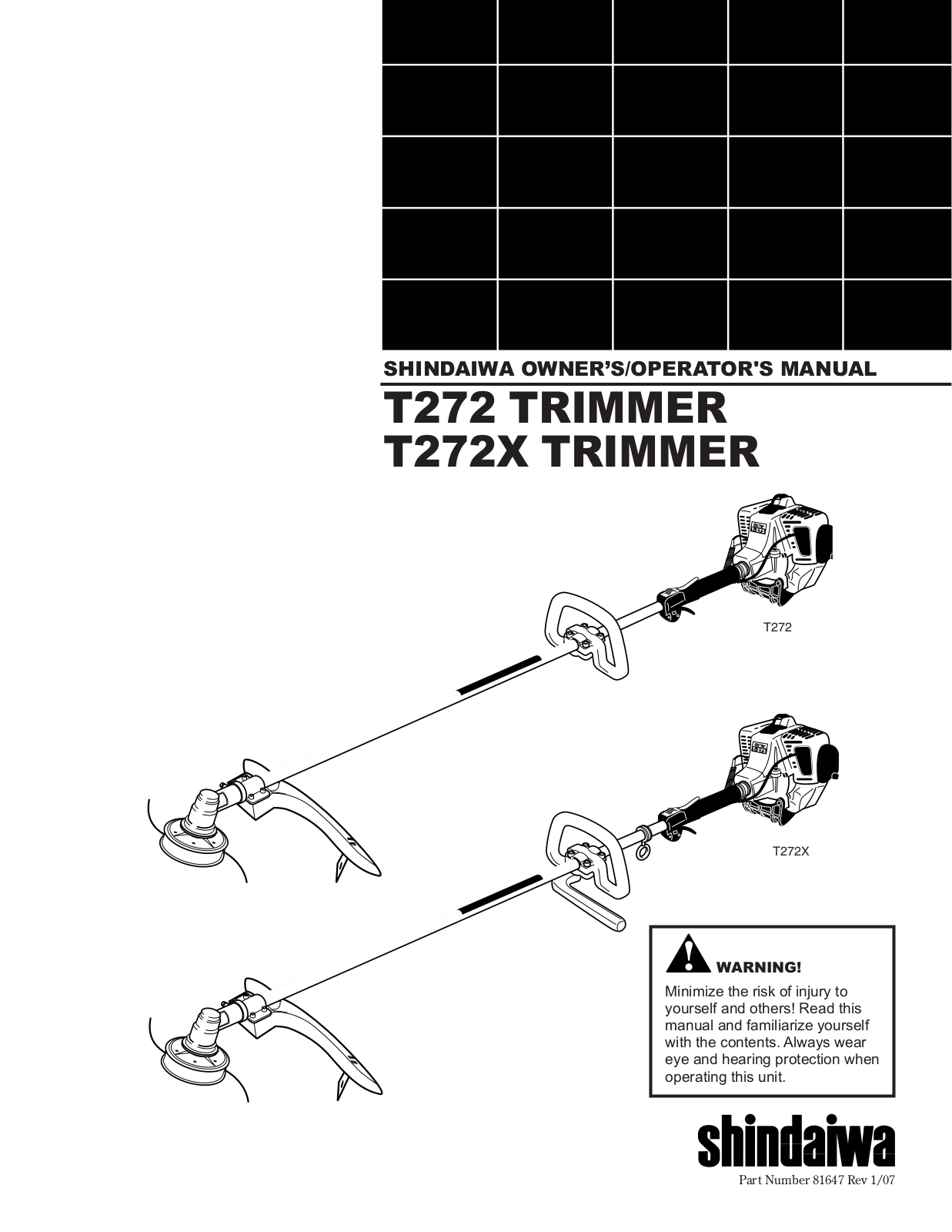 Shindaiwa T272X, T272 User Manual