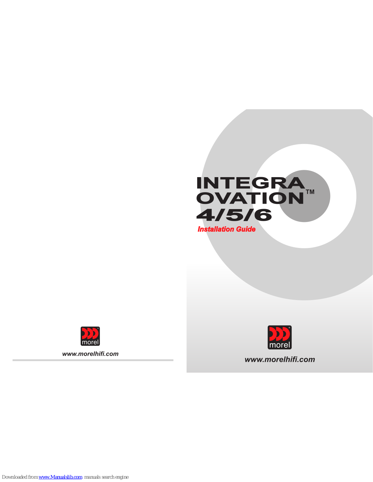 Morel Integra  INTEGRA OVATION 4, INTEGRA OVATION 6, INTEGRA OVATION 5 Install Manual