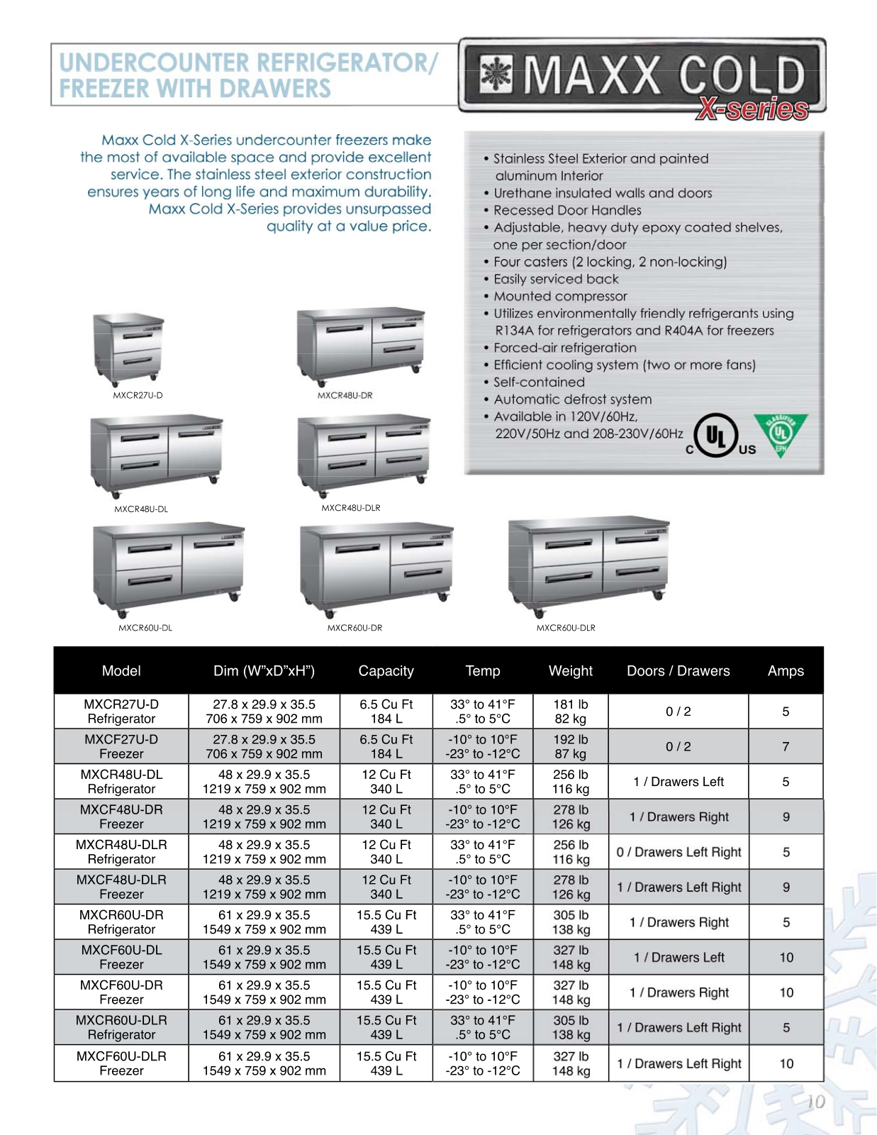 Maxx Cold MXCF27UD Specifications