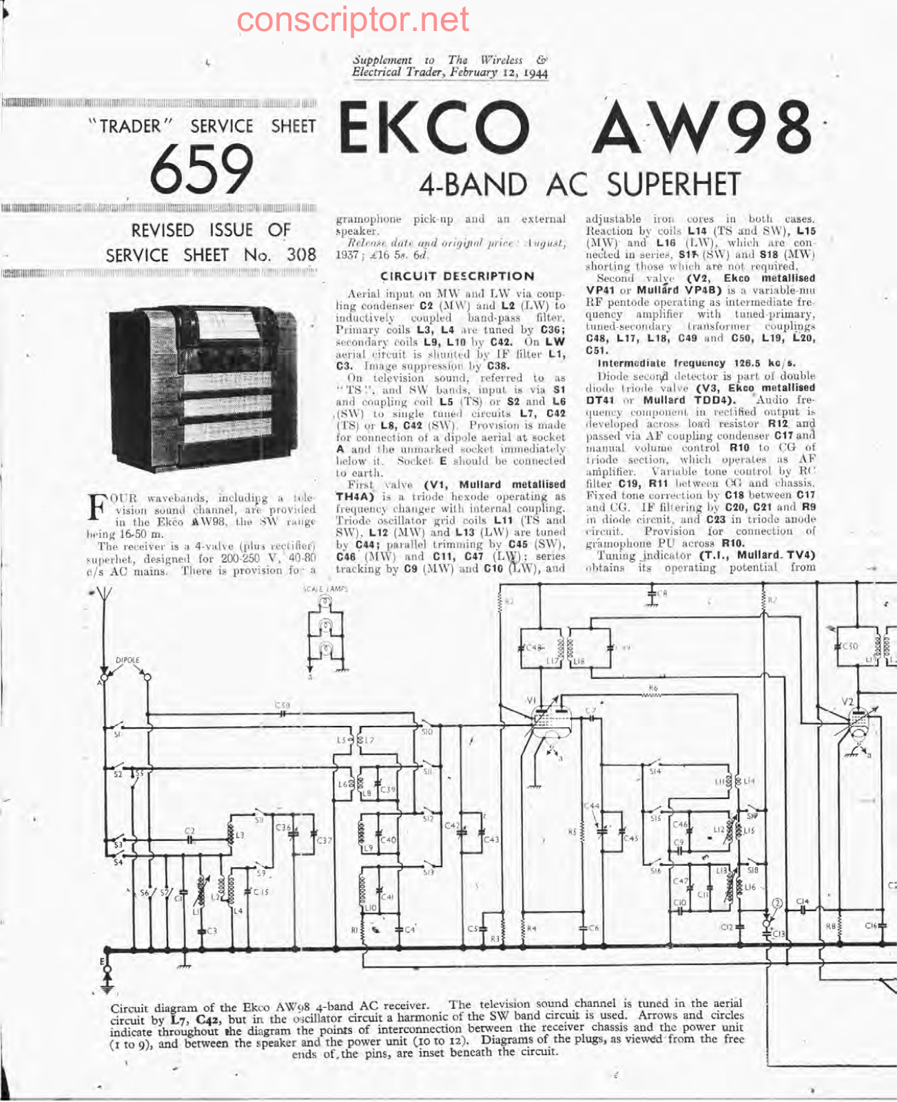 EKCO AW98 Service manual