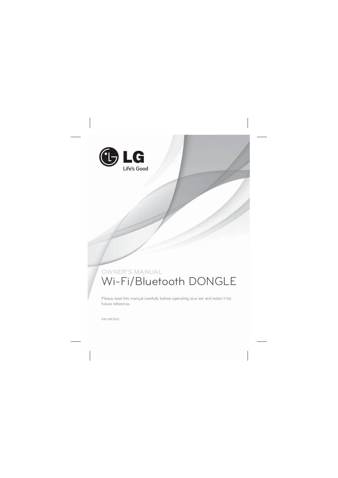 LG WF500 User Manual