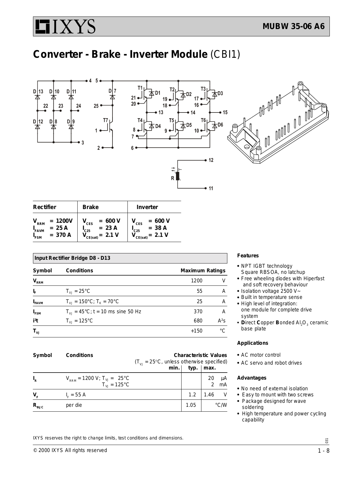 IXYS MUBW35-06A6 Datasheet