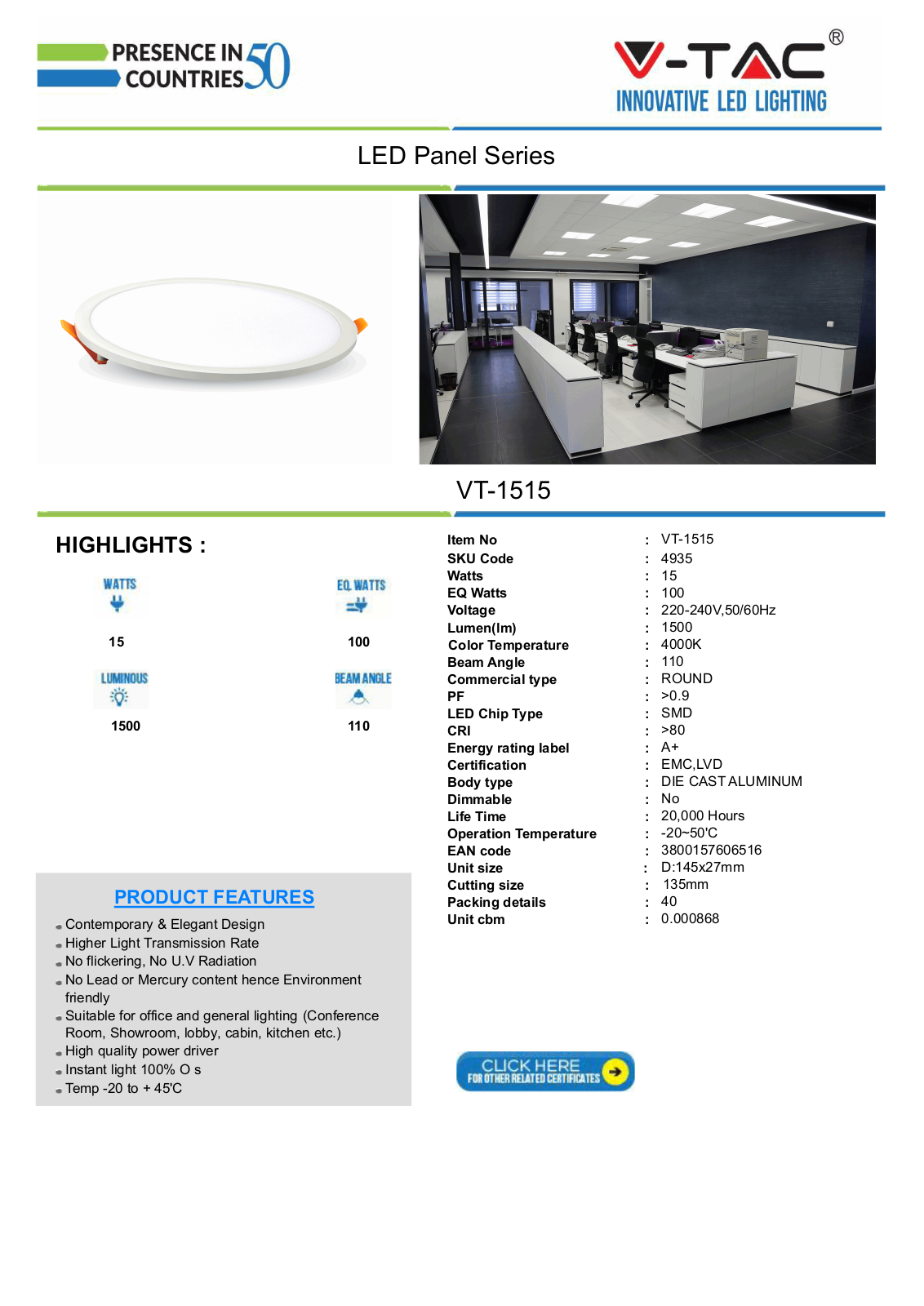 V-TAC VT-4935 Datasheet - ManualMachine.com