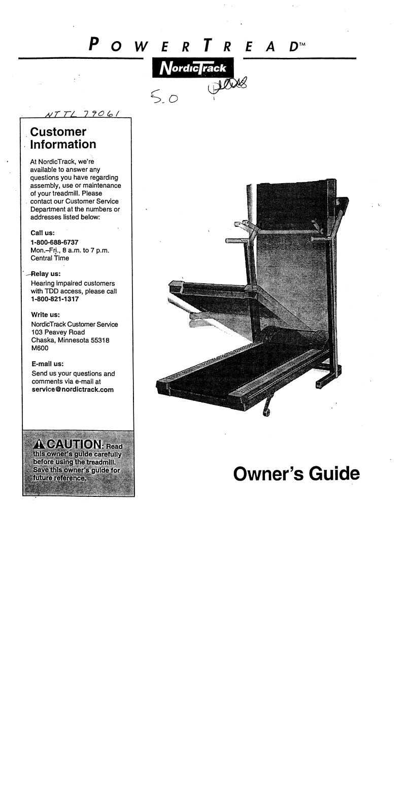 NordicTrack NTTL79061 Owner's Manual