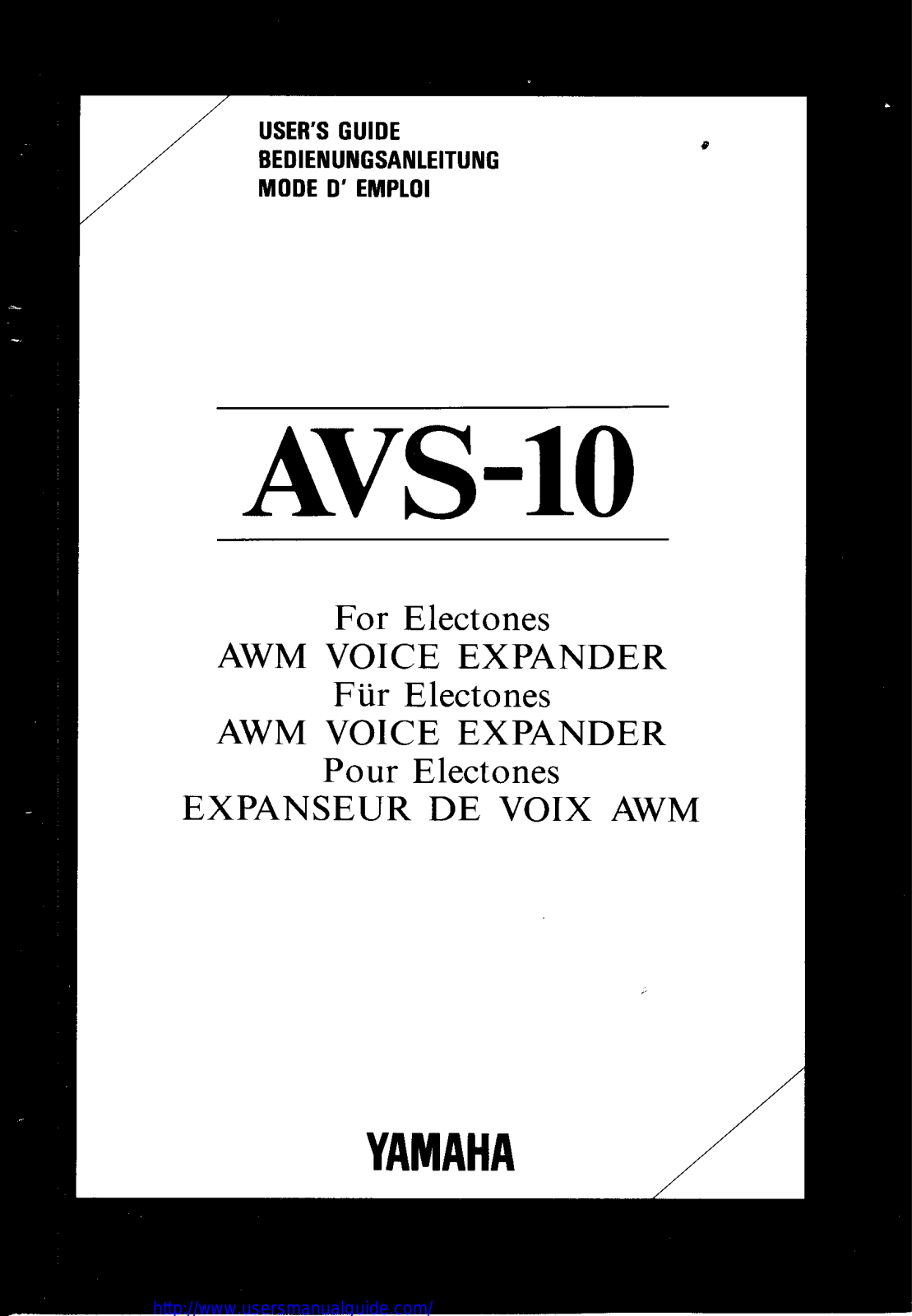 Yamaha Audio AVS-10 User Manual