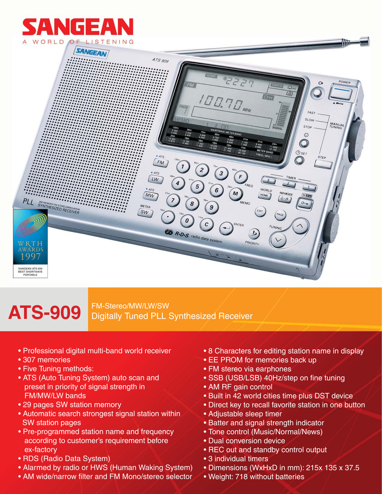 Sangean Electronics ATS909 User Manual