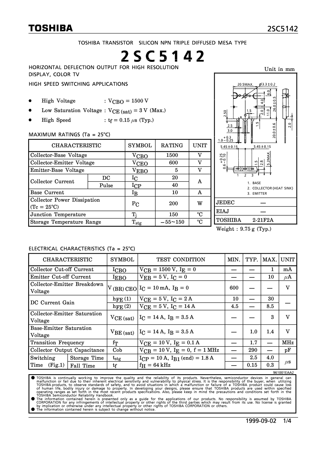 Toshiba 2SC5142 Datasheet