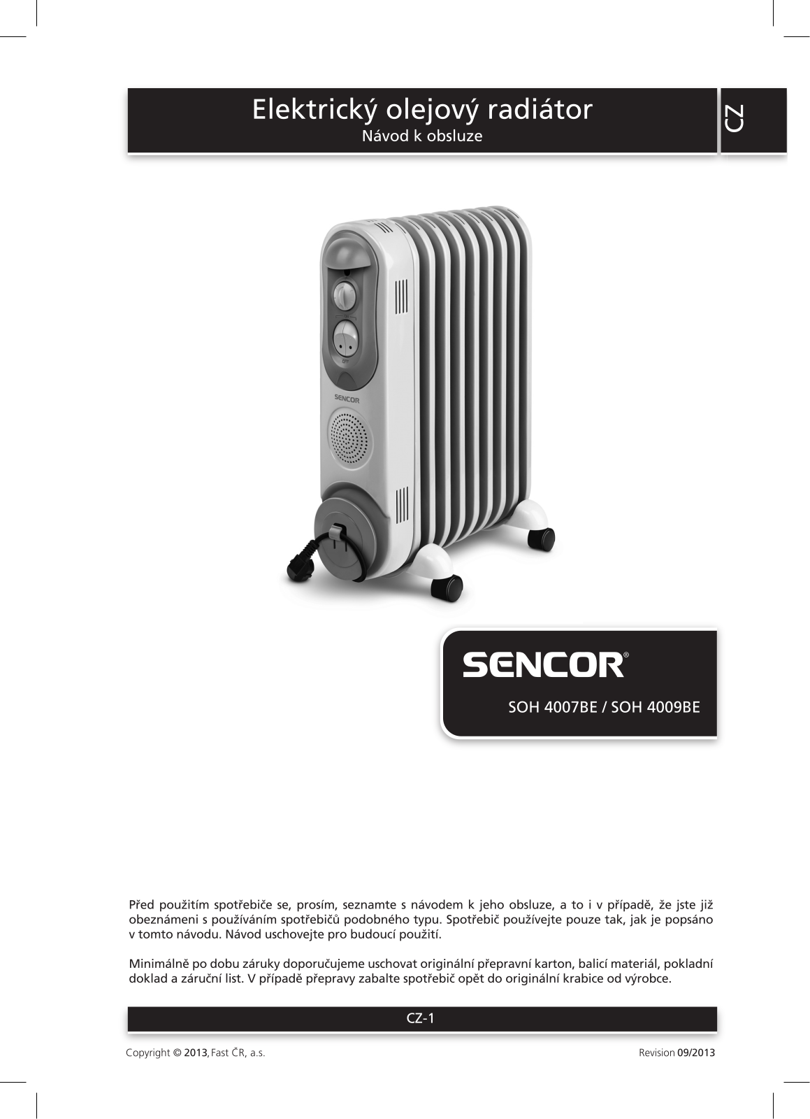 Sencor SOH 4007BE, SOH 4009BE User Manual