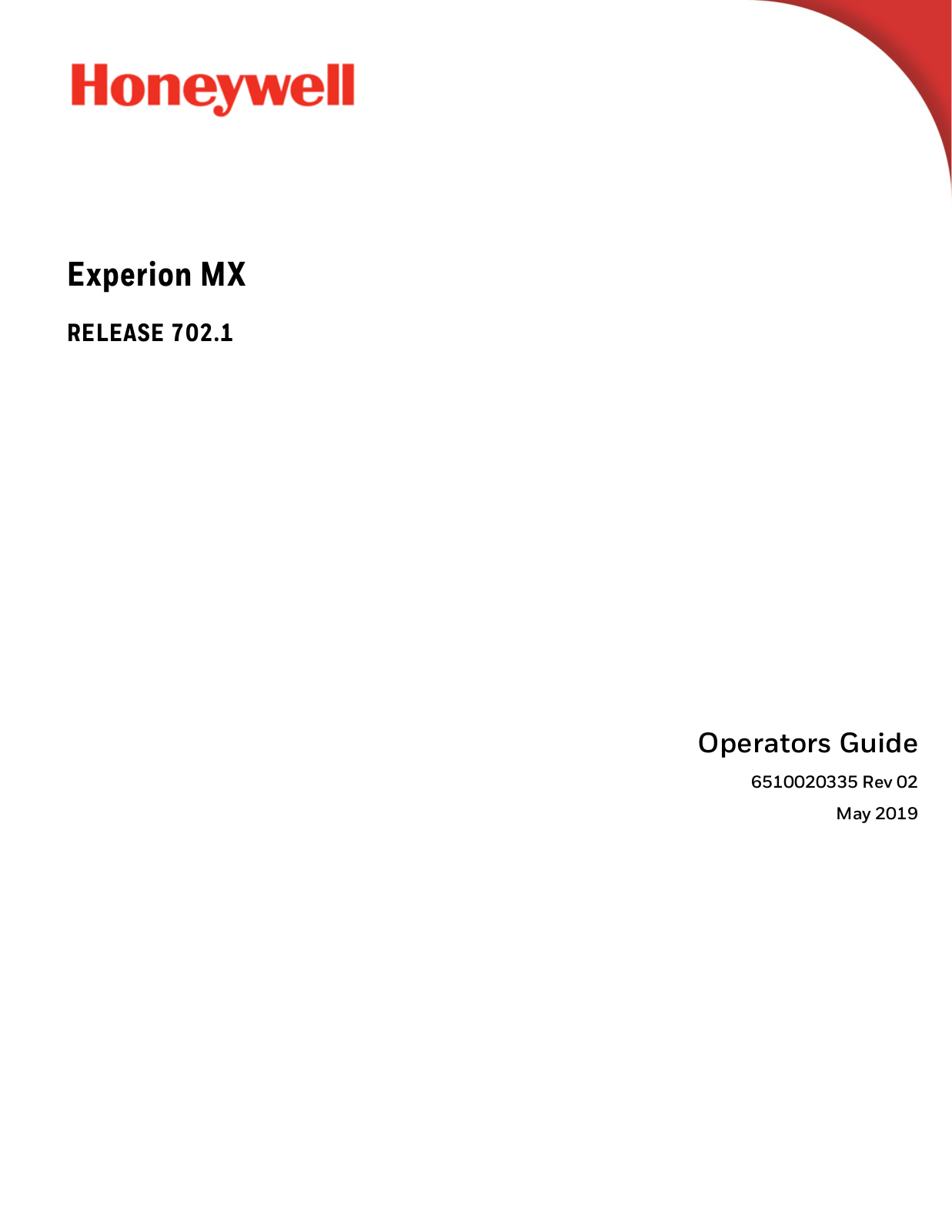 Honeywell Experion MX Operator's Manual