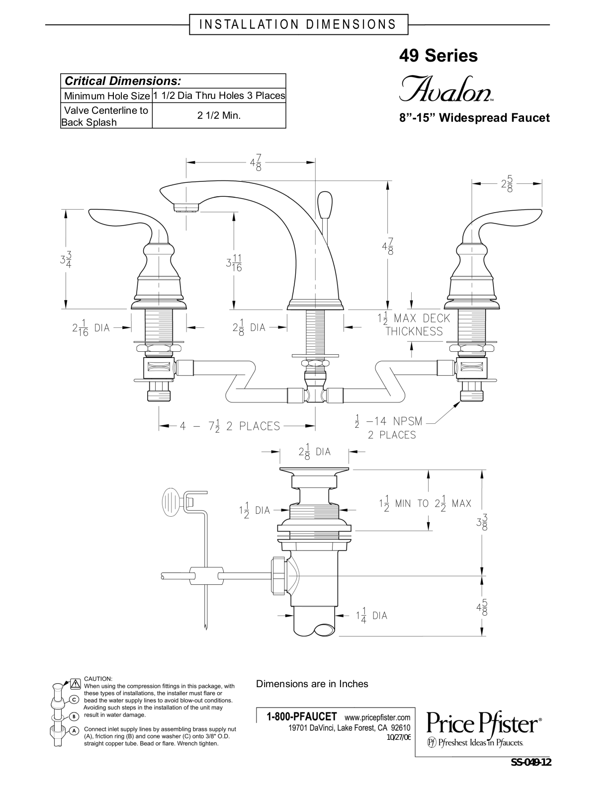 Pfister GT49-CB0K User Manual