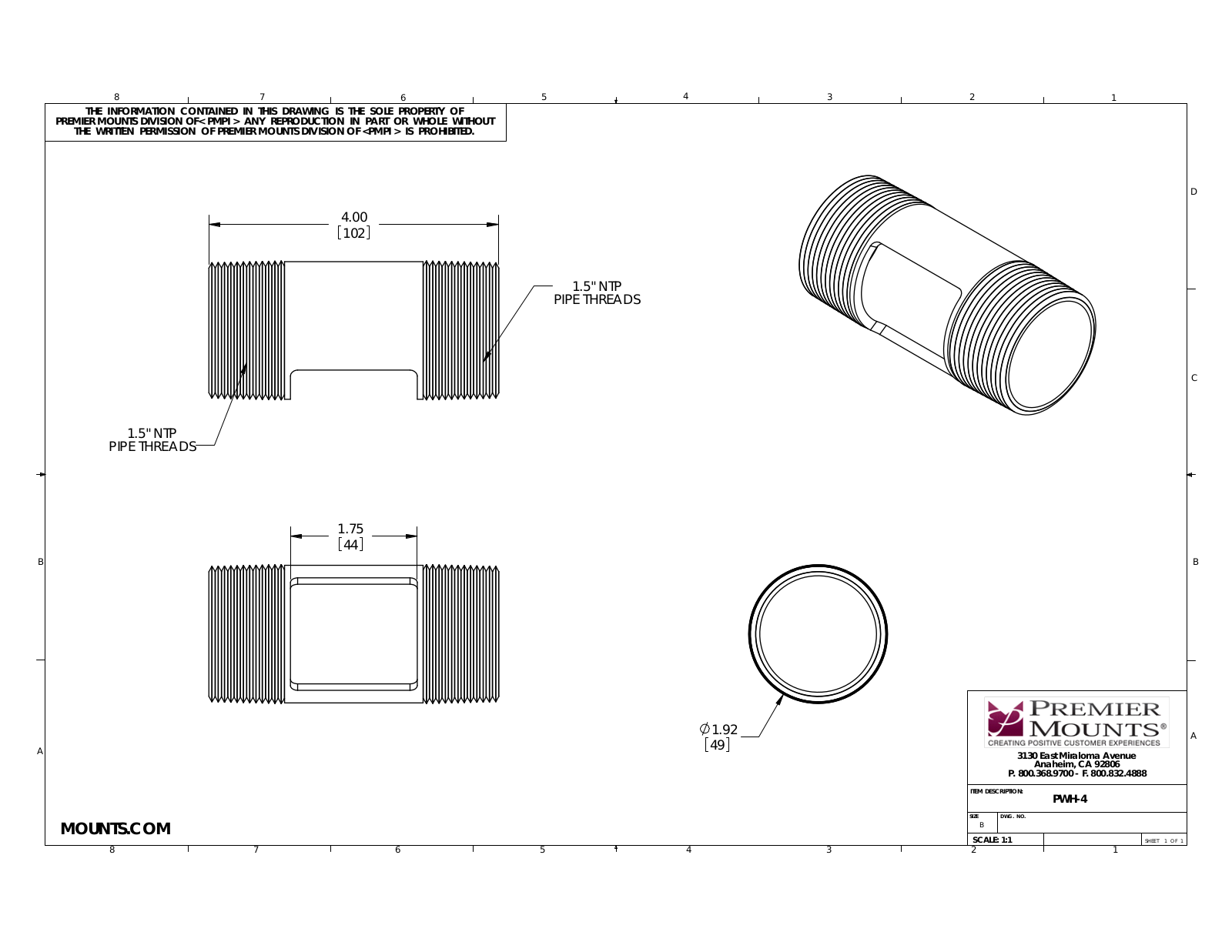 Premier Mounts PWH-4W Quick Start Guide - ManualMachine.com
