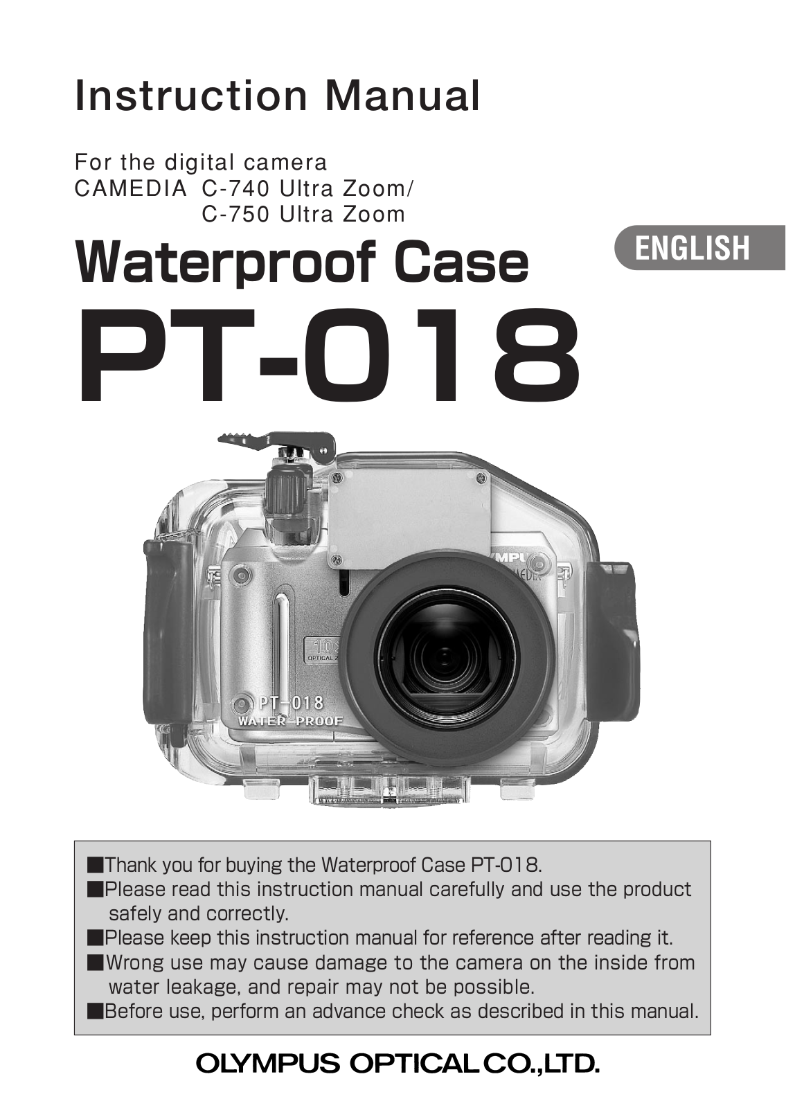 Olympus PT-018 User Manual