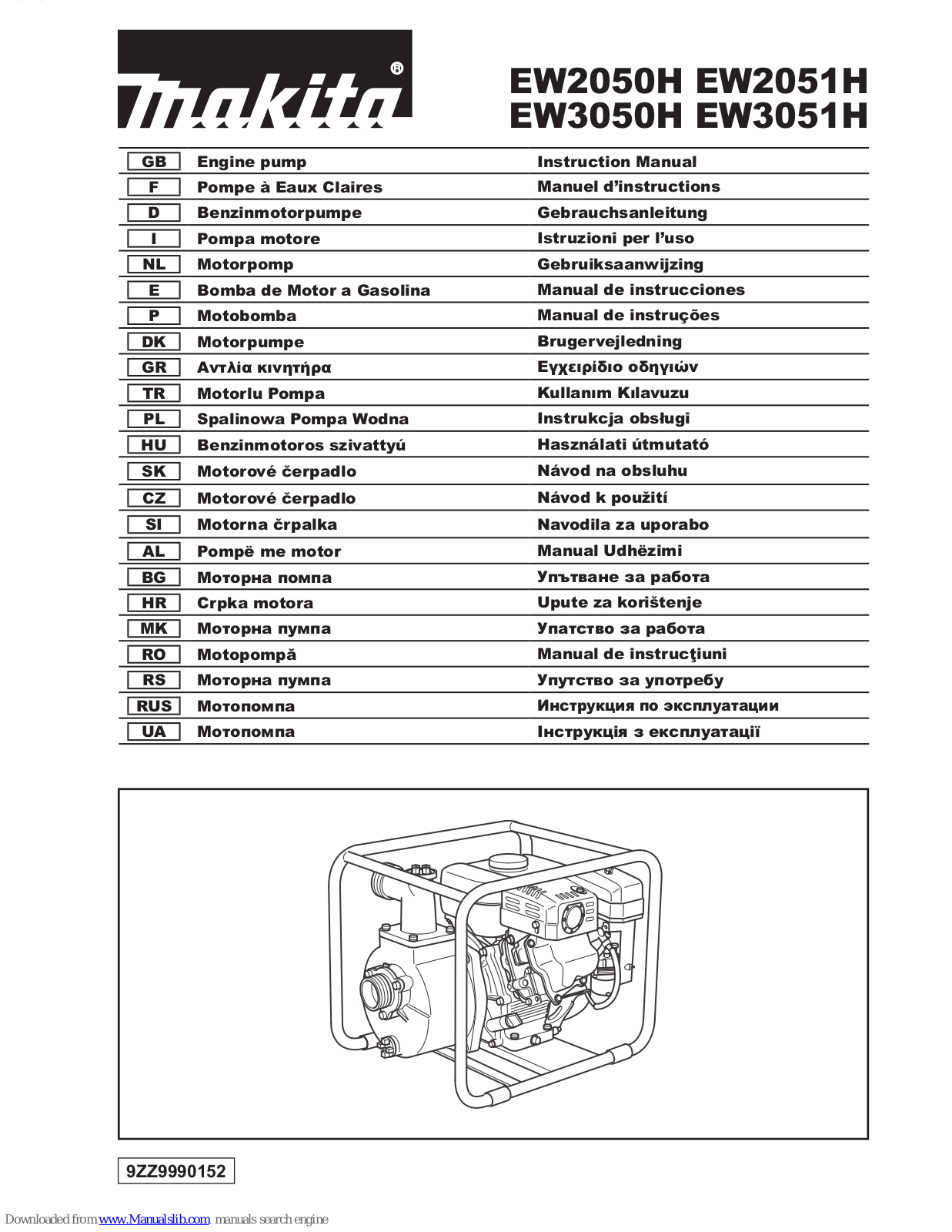 Makita EW2050H, EW3051H, EW3050H, EW2051H Instruction Manual