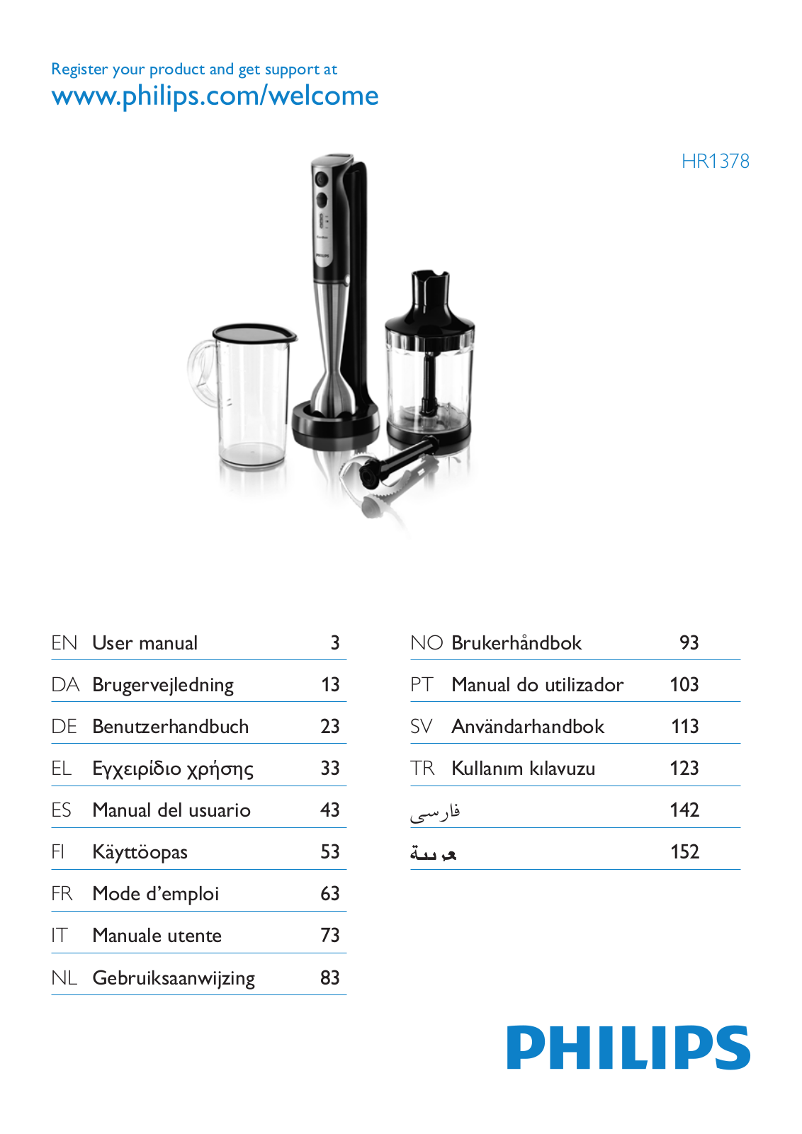 Philips HR1378 User Manual