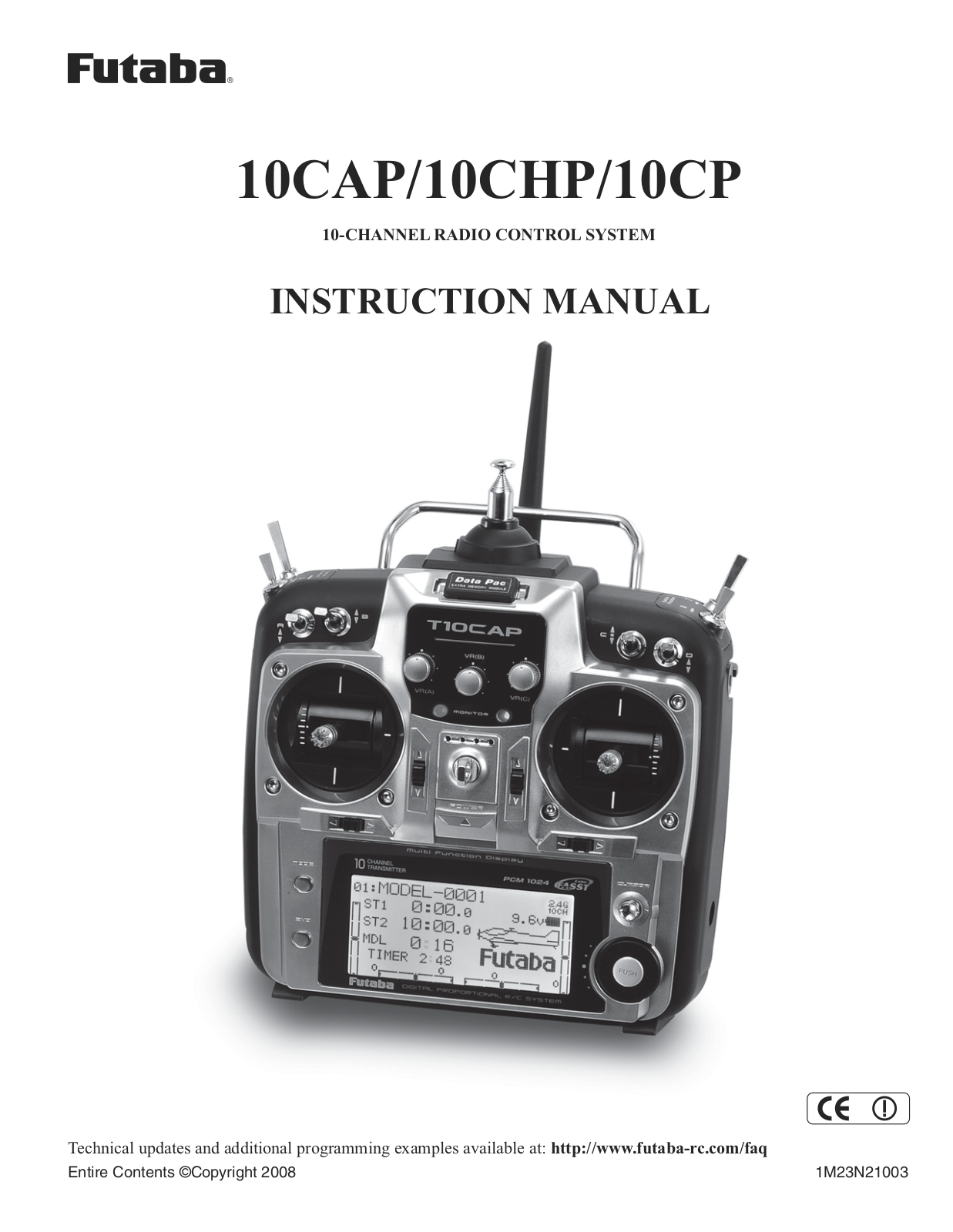 Futaba 10CAP, 10CHP, 10CP User Manual